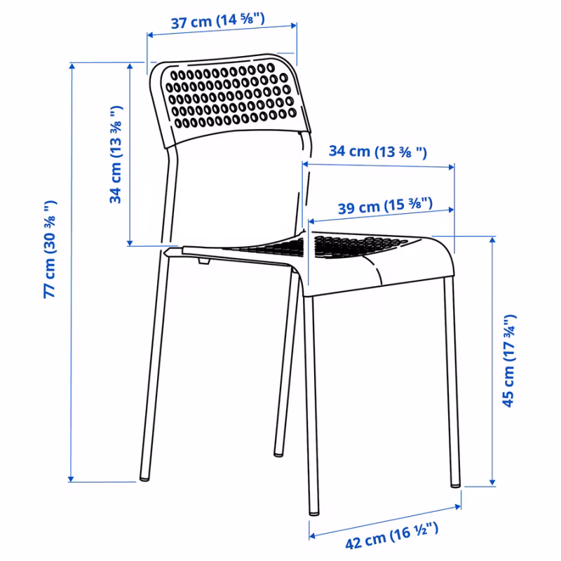 silla medidas